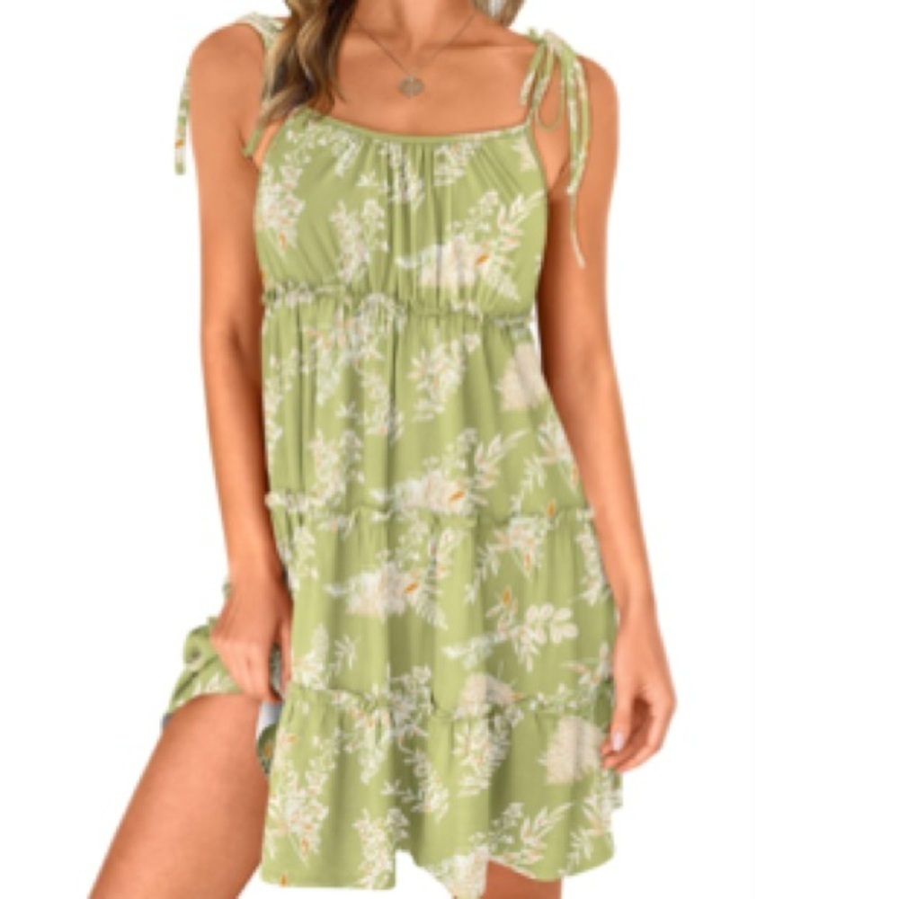 Carlitta Green Dress Spaghetti Straps Sz Small Women